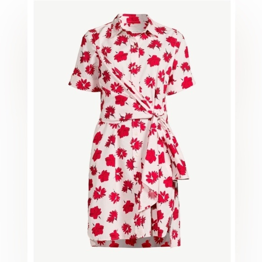 Wrap Shirt Dress with Short Sleeves